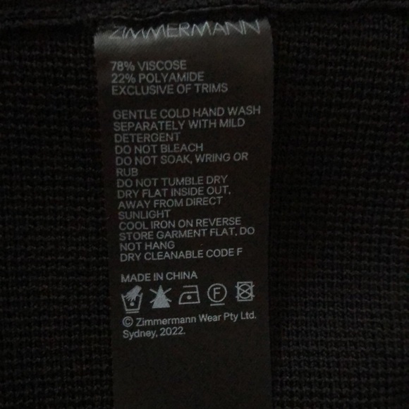 ZIMMERMANN LUMINOSITY KNIT PANELLED MINI DRESS BLACK Size 2, US 8. … - Picture 11 of 14